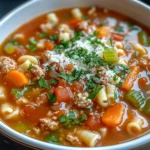 Slow Cooker Italian chicken hamburger Soup