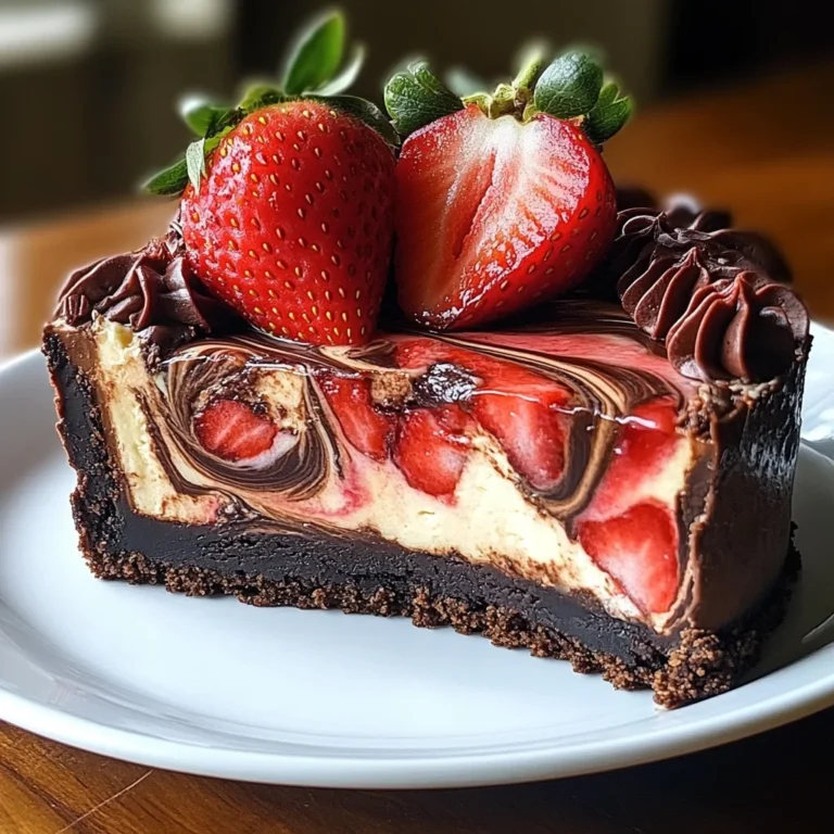 Chocolate Strawberry Swirl Cheesecake