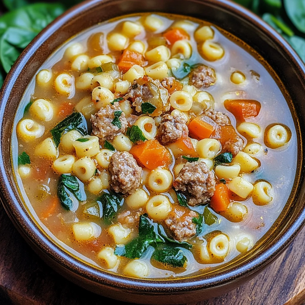Hearty and Creamy Italian Sausage Ditalini Soup