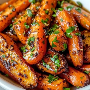 Honey Garlic Butter Roasted Carrots