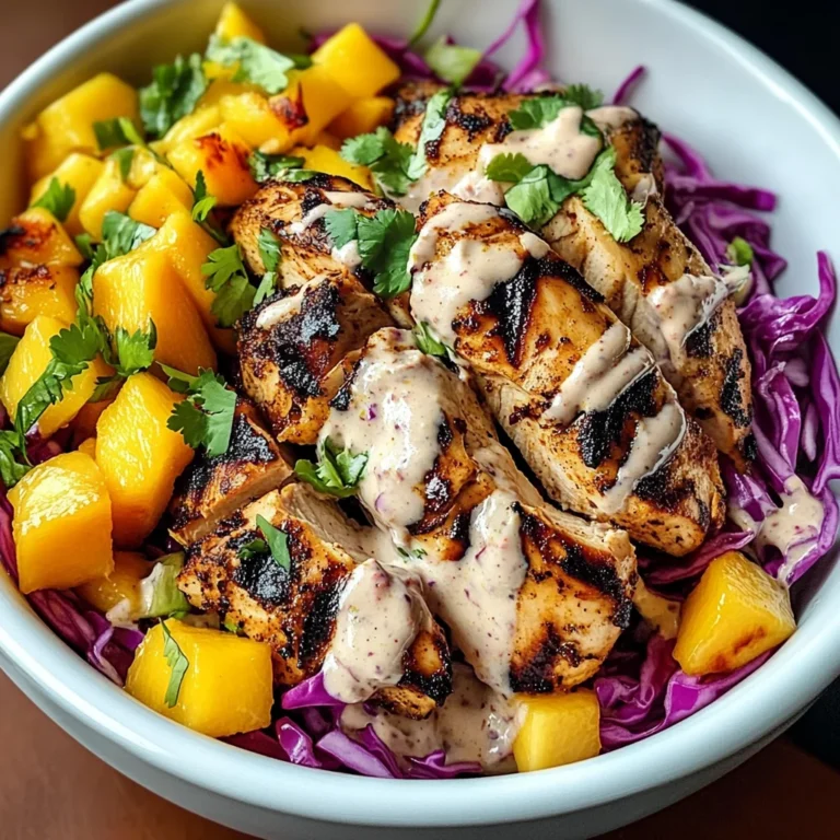 Jerk Chicken & Mango Slaw Bowls with Honey Lime Cream