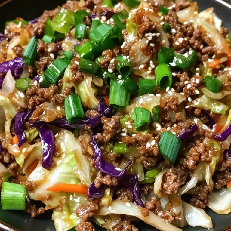 Low-Carb Mongolian Ground Beef and Cabbage