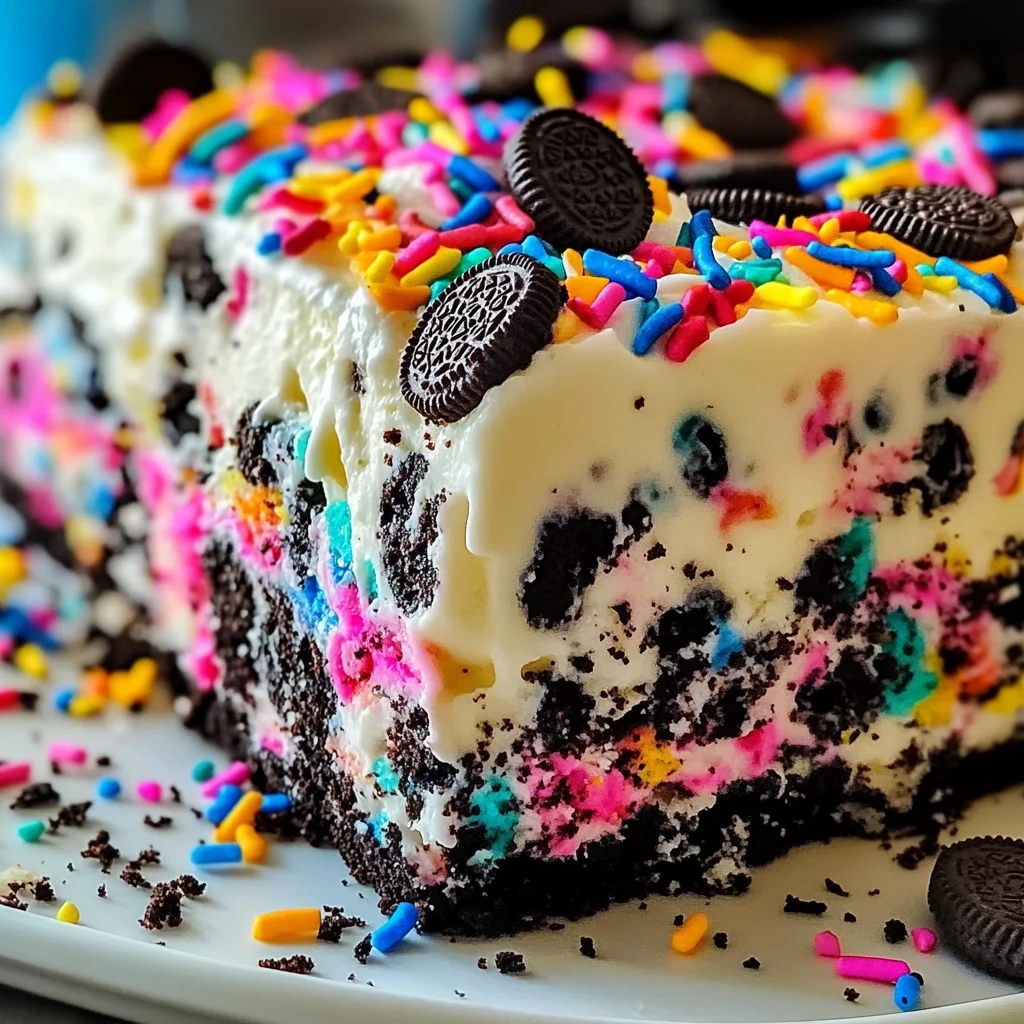 No-Bake Funfetti Oreo Icebox Cake