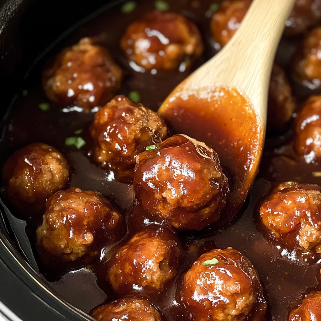 Slow Cooker Apple Butter Meatballs
