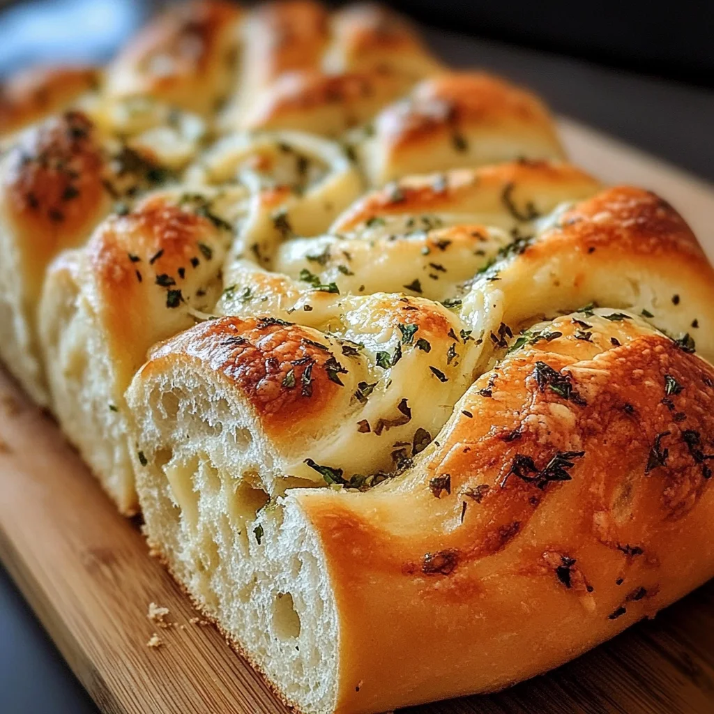 Swirled Garlic Herb And Cheese Bread