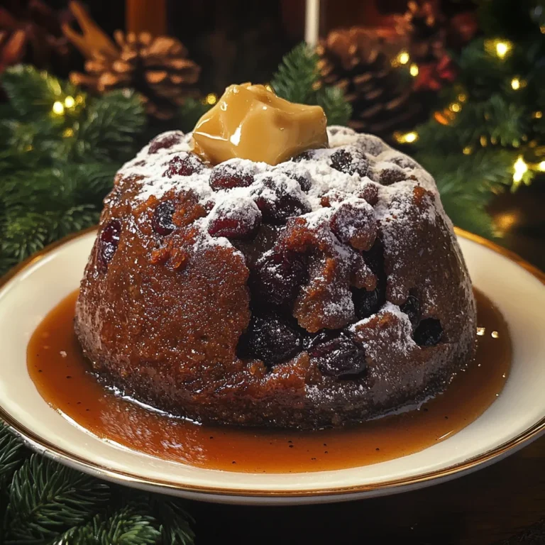 Traditional Plum Pudding with Brandy Butter Sauce