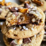 Salted Caramel Pretzel Chocolate Chip Cookies