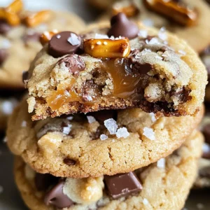 Salted Caramel Pretzel Chocolate Chip Cookies