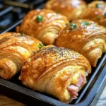 Baked chicken ham and Cheese Croissants