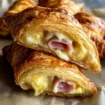 Baked chicken ham and Cheese Croissants Easy Breakfast Bake Recipe!