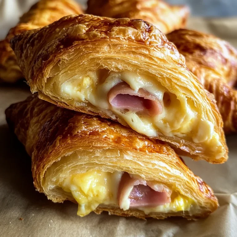 Baked chicken ham and Cheese Croissants Easy Breakfast Bake Recipe!