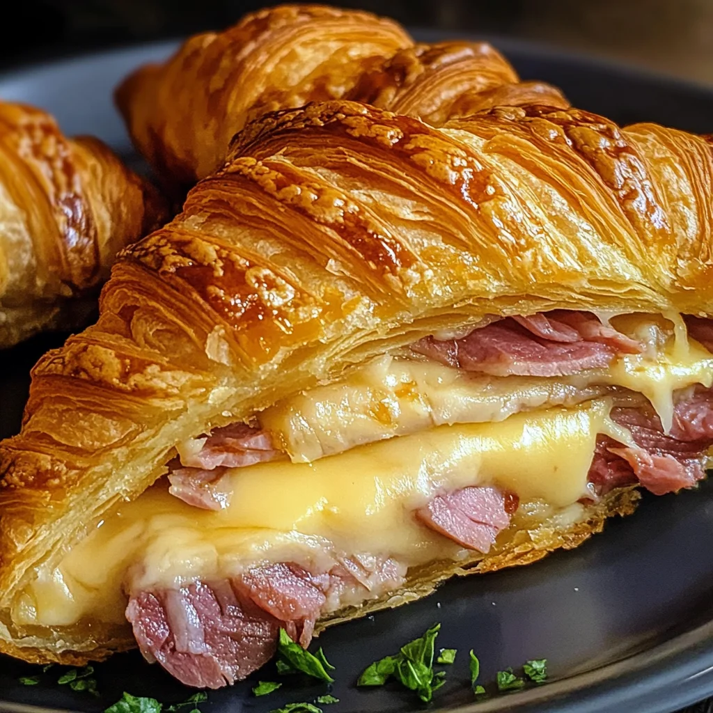 Crispy Air Fryer Beef chicken ham & Cheese Croissants Treat