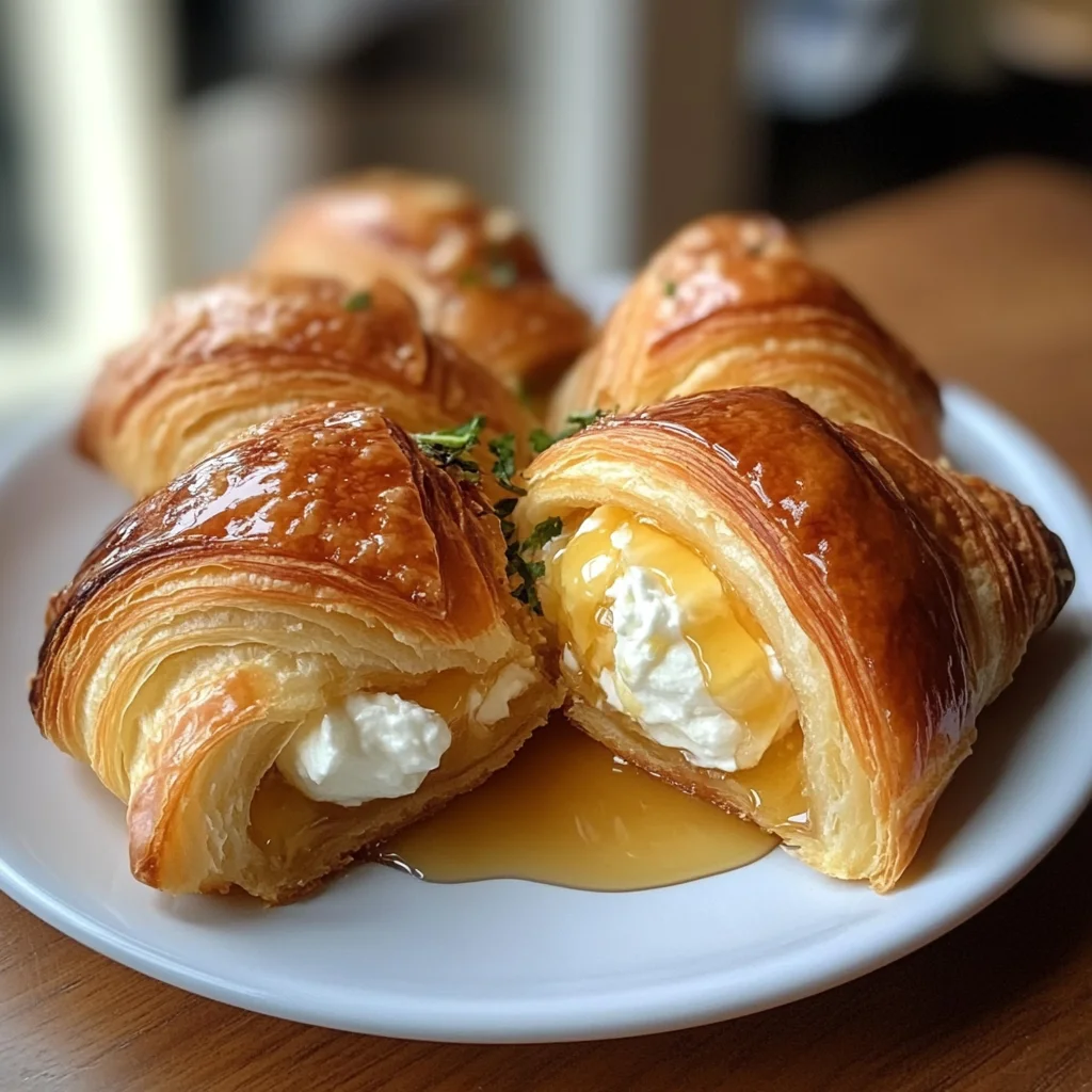 Decadent Croissants with Whipped Ricotta and Caramelized Honey
