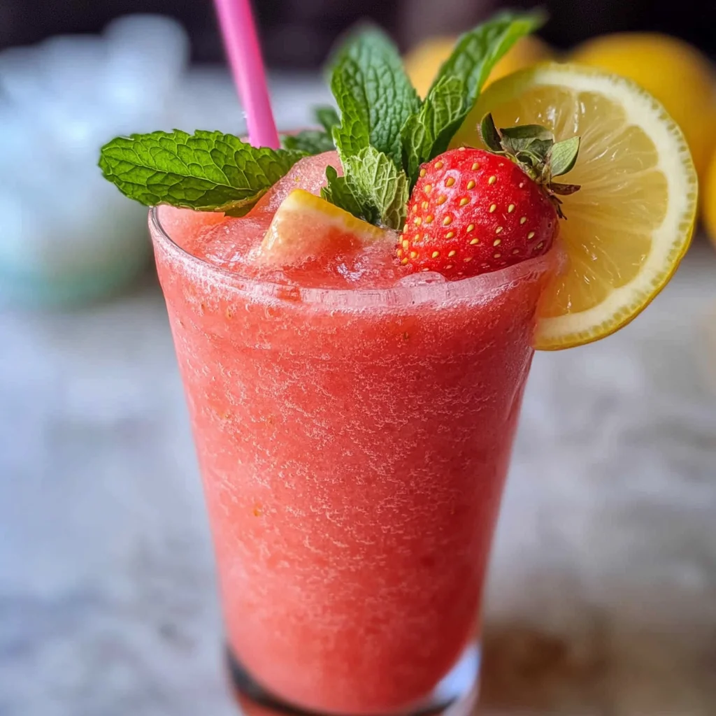 Frozen strawberry lemonade
