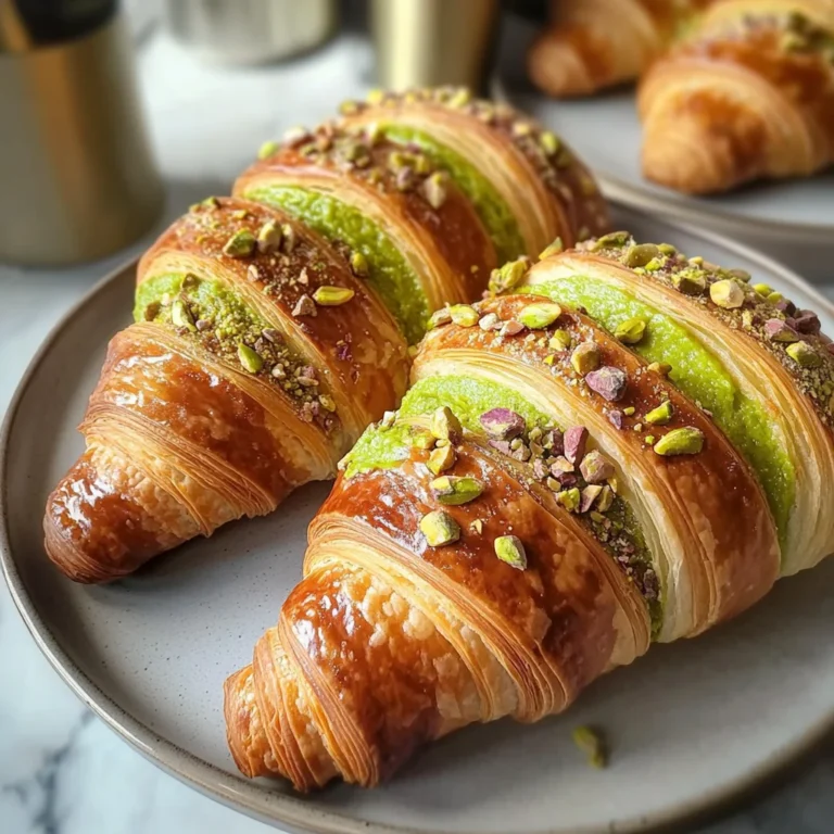 Golden Pistachio Croissants - flirtyfood