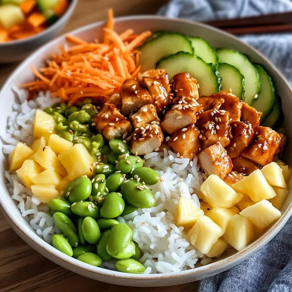 Hawaiian Inspired Chicken Poke Bowl Full of Flavorful Joy