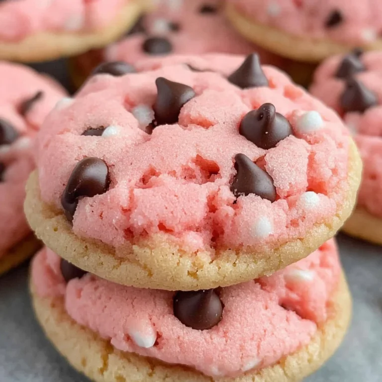 Strawberry Cake Mix Cookies with Chocolate Chips